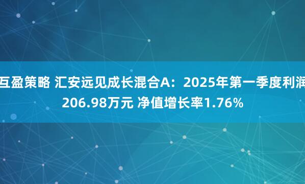 互盈策略 汇安远见成长混合A：2025年第一季度利润206.98万元 净值增长率1.76%